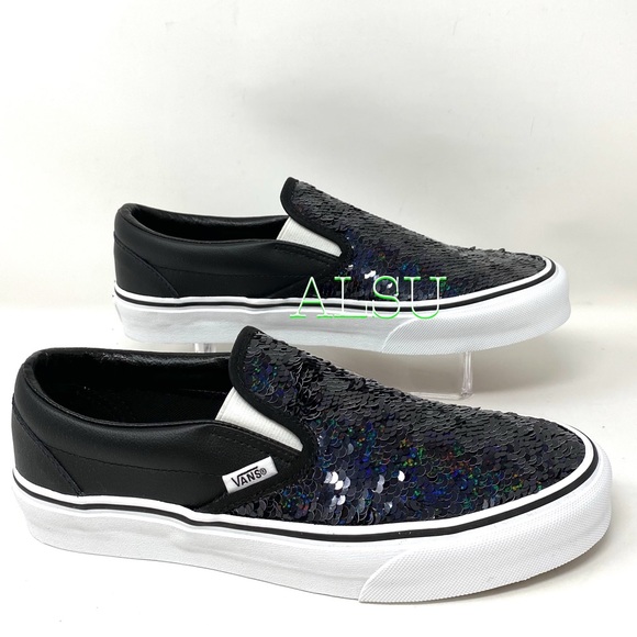 VANS Classic Slip On Fliping Sequins Black Le Wome - Picture 4 of 8